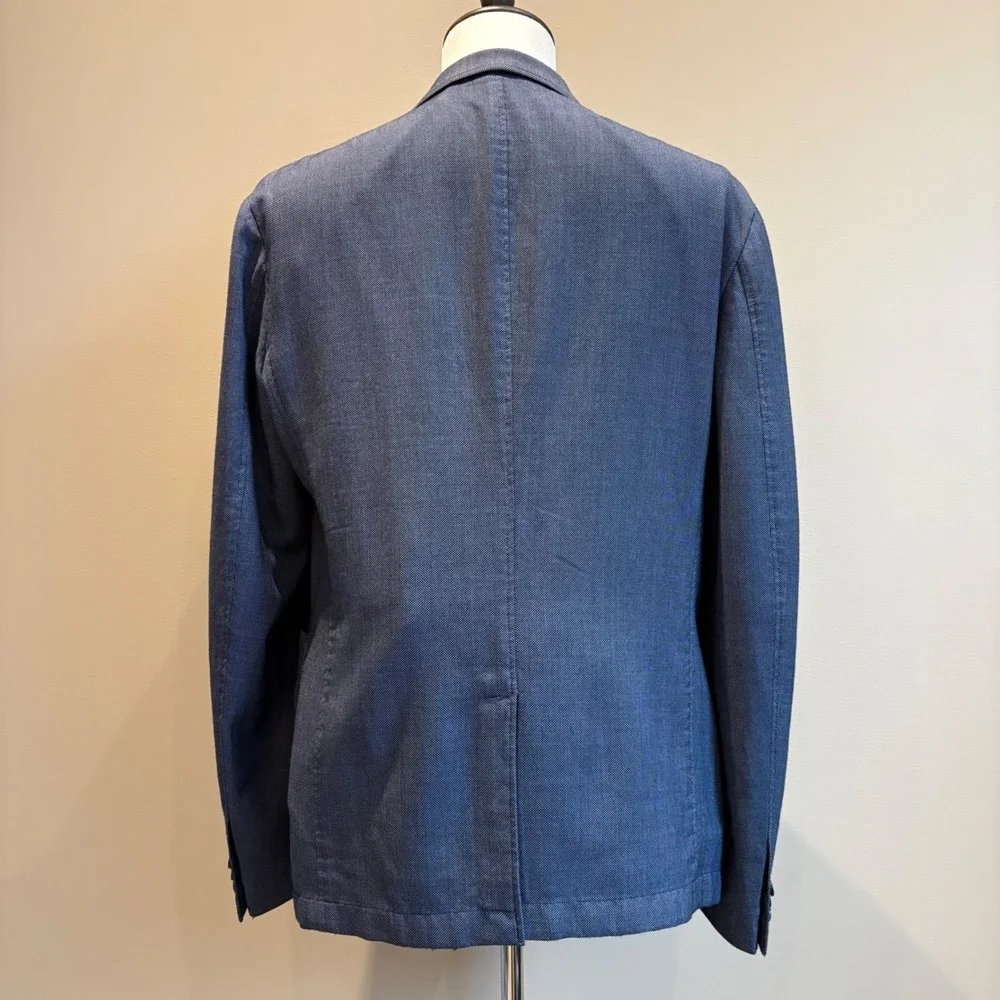 Z Zegna Blazer 42R Blue Wool Unstructured Sport Coat 7 VIY34 ZZY27 Lightweight